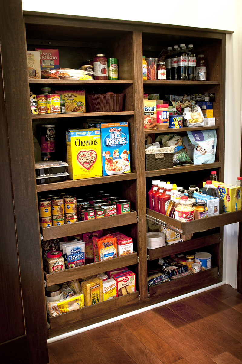 Contemporary Kitchen Design Dark Wood Cabinets Large Pantry